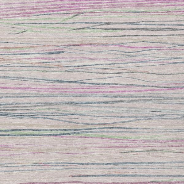 HomeRoots 8' X 10' Pink Mauve Striped Washable Area Rug - Durable, Versatile, Perfect for Indoor & Outdoor Spaces! 611937