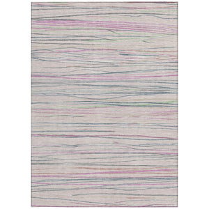 HomeRoots 9' X 12' Pink Mauve Blush Striped Washable Rug - Durable Indoor/Outdoor Design for Stylish Spaces 611938