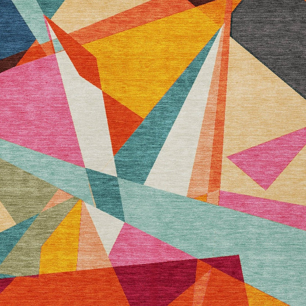 HomeRoots 8' X 10' Vibrant Geometric Indoor Outdoor Area Rug – Washable, Durable, Perfect for Home & Patio! 611961