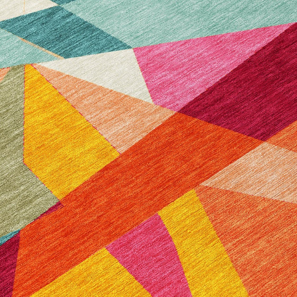 HomeRoots 8' X 10' Vibrant Geometric Indoor Outdoor Area Rug – Washable, Durable, Perfect for Home & Patio! 611961