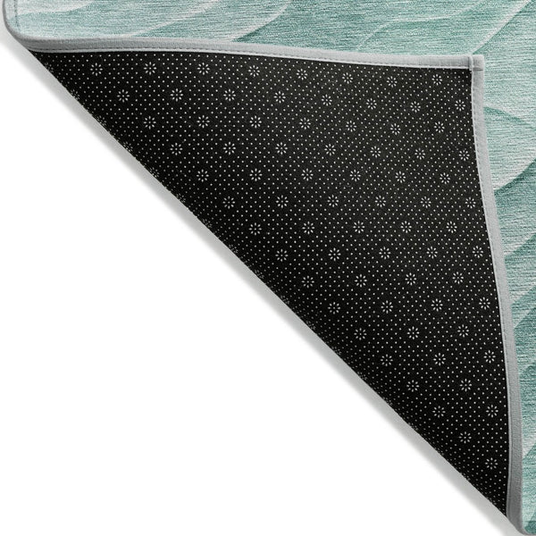 HomeRoots 10' Aqua & Teal Abstract Washable Area Rug - Durable Indoor/Outdoor Design for High-Traffic Spaces 611981