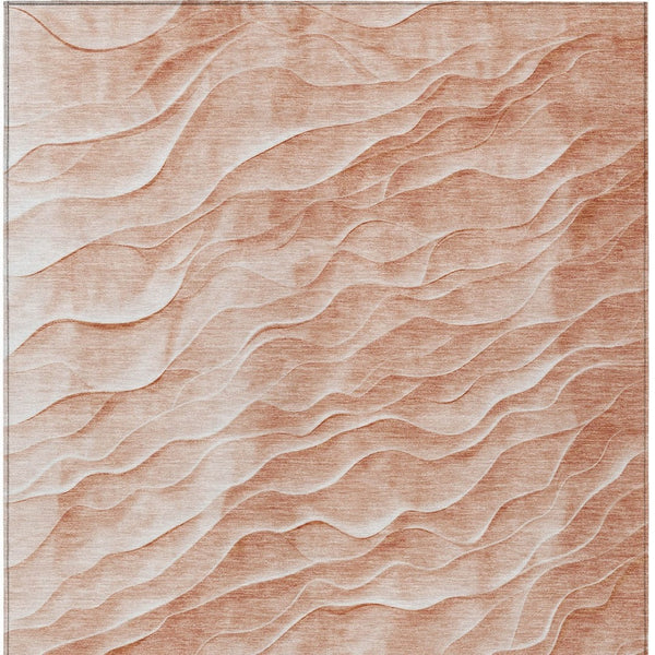 HomeRoots 5' X 8' Coral and Peach Abstract Area Rug - Stylish, Washable, Durable for Indoor & Outdoor Use! 611983