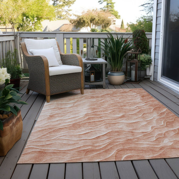 HomeRoots 5' X 8' Coral and Peach Abstract Area Rug - Stylish, Washable, Durable for Indoor & Outdoor Use! 611983
