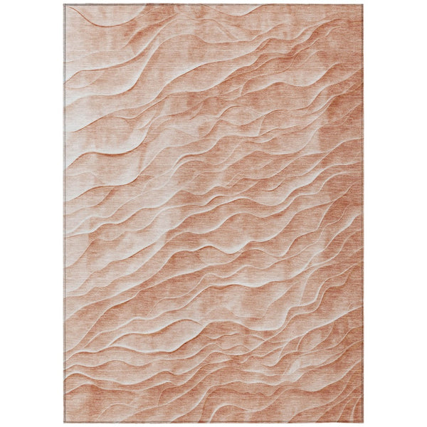 HomeRoots 5' X 8' Coral and Peach Abstract Area Rug - Stylish, Washable, Durable for Indoor & Outdoor Use! 611983