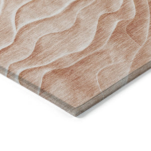HomeRoots 5' X 8' Coral and Peach Abstract Area Rug - Stylish, Washable, Durable for Indoor & Outdoor Use! 611983