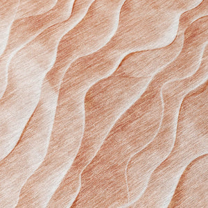 HomeRoots 8' Coral and Peach Round Abstract Area Rug - Washable, Durable, Stylish for Indoor & Outdoor Spaces 611984