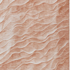 HomeRoots 9' X 12' Coral & Peach Abstract Washable Area Rug - Stylish, Durable, Indoor/Outdoor Comfort & Care 611986