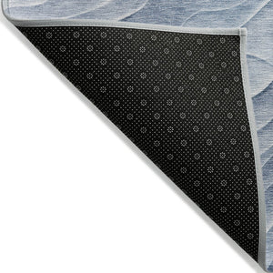 HomeRoots 10' Denim Blue Abstract Washable Area Rug - Durable, Stylish, Indoor/Outdoor, Stain-Resistant Design 611993