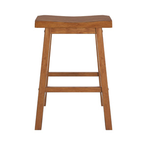Cosimo Solid Rubberwood Saddleback Counter Stools Set of Two for Kitchen Islands