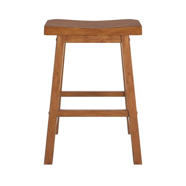 Cosimo Solid Rubberwood Saddleback Counter Stools Set of Two for Kitchen Islands