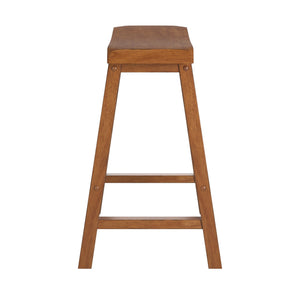 Cosimo Solid Rubberwood Saddleback Counter Stools Set of Two for Kitchen Islands
