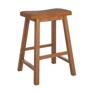 Cosimo Solid Rubberwood Saddleback Counter Stools Set of Two for Kitchen Islands
