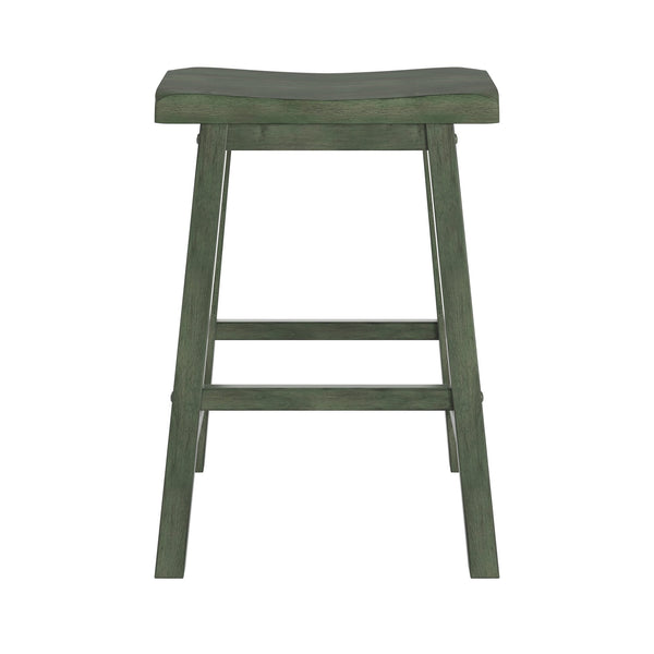 Cosimo Solid Rubberwood Saddleback Counter Stools Set of Two for Kitchen Islands