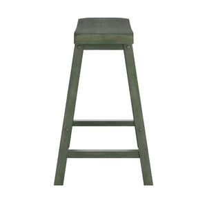 Cosimo Solid Rubberwood Saddleback Counter Stools Set of Two for Kitchen Islands