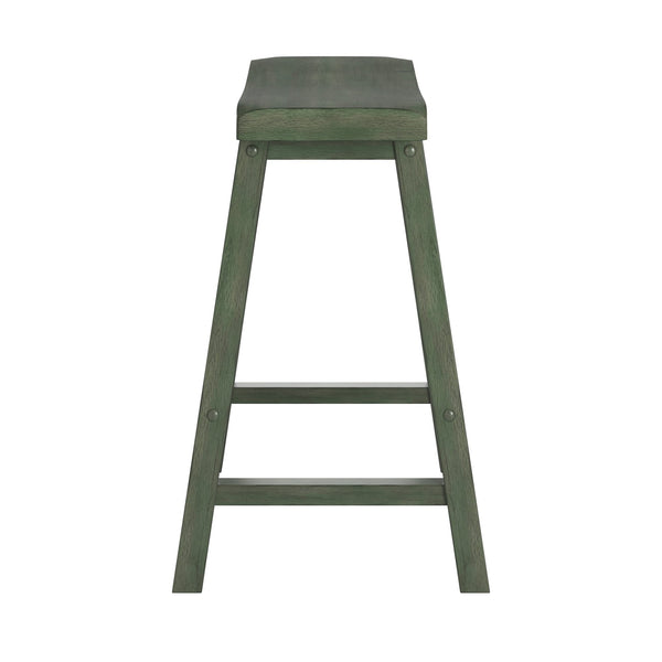 Cosimo Solid Rubberwood Saddleback Counter Stools Set of Two for Kitchen Islands