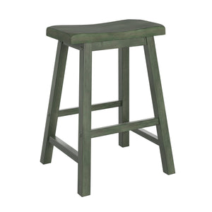 Cosimo Solid Rubberwood Saddleback Counter Stools Set of Two for Kitchen Islands