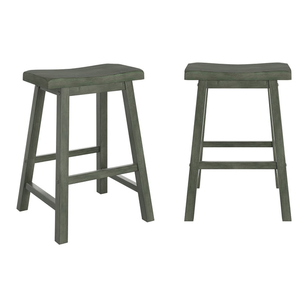 Cosimo Solid Rubberwood Saddleback Counter Stools Set of Two for Kitchen Islands