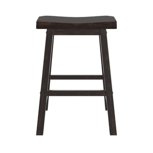 Cosimo Solid Rubberwood Saddleback Counter Stools Set of Two for Kitchen Islands
