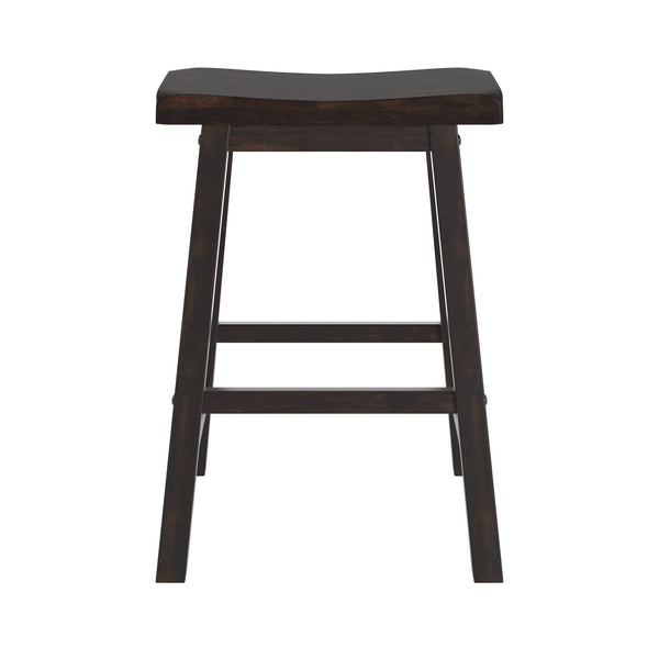 Cosimo Solid Rubberwood Saddleback Counter Stools Set of Two for Kitchen Islands