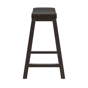 Cosimo Solid Rubberwood Saddleback Counter Stools Set of Two for Kitchen Islands