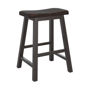 Cosimo Solid Rubberwood Saddleback Counter Stools Set of Two for Kitchen Islands