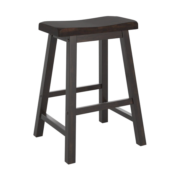 Cosimo Solid Rubberwood Saddleback Counter Stools Set of Two for Kitchen Islands