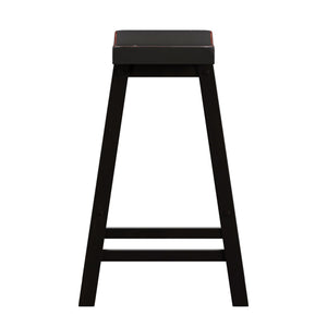 Cosimo Solid Rubberwood Saddleback Counter Stools Set of Two for Kitchen Islands