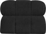 Ames Black Boucle Fabric Armless 611Black-Armless Meridian Furniture