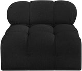 Ames Black Boucle Fabric Armless 611Black-Armless Meridian Furniture