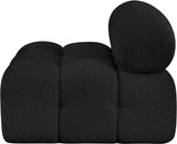 Ames Black Boucle Fabric Armless 611Black-Armless Meridian Furniture