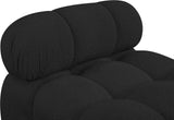 Ames Black Boucle Fabric Armless 611Black-Armless Meridian Furniture