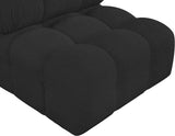 Ames Black Boucle Fabric Armless 611Black-Armless Meridian Furniture