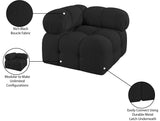 Ames Black Boucle Fabric Corner 611Black-Corner Meridian Furniture