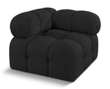 Ames Black Boucle Fabric Corner 611Black-Corner Meridian Furniture