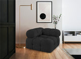 Ames Black Boucle Fabric Corner 611Black-Corner Meridian Furniture