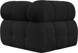 Ames Black Boucle Fabric Corner 611Black-Corner Meridian Furniture