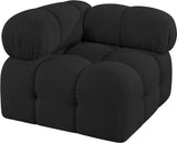 Ames Black Boucle Fabric Corner 611Black-Corner Meridian Furniture