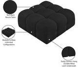 Ames Black Boucle Fabric Ottoman 611Black-Ott Meridian Furniture