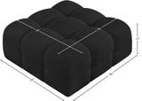 Ames Black Boucle Fabric Ottoman 611Black-Ott Meridian Furniture