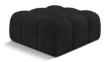 Ames Black Boucle Fabric Ottoman 611Black-Ott Meridian Furniture