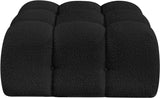 Ames Black Boucle Fabric Ottoman 611Black-Ott Meridian Furniture