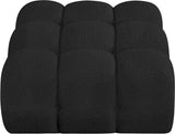 Ames Black Boucle Fabric Ottoman 611Black-Ott Meridian Furniture