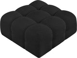 Ames Black Boucle Fabric Ottoman 611Black-Ott Meridian Furniture