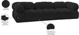 Ames Black Boucle Fabric Modular Sofa 611Black-S102A Meridian Furniture