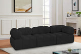 Ames Black Boucle Fabric Modular Sofa 611Black-S102A Meridian Furniture