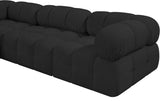 Ames Black Boucle Fabric Modular Sofa 611Black-S102A Meridian Furniture