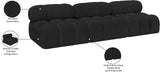 Ames Black Boucle Fabric Modular Sofa 611Black-S102B Meridian Furniture