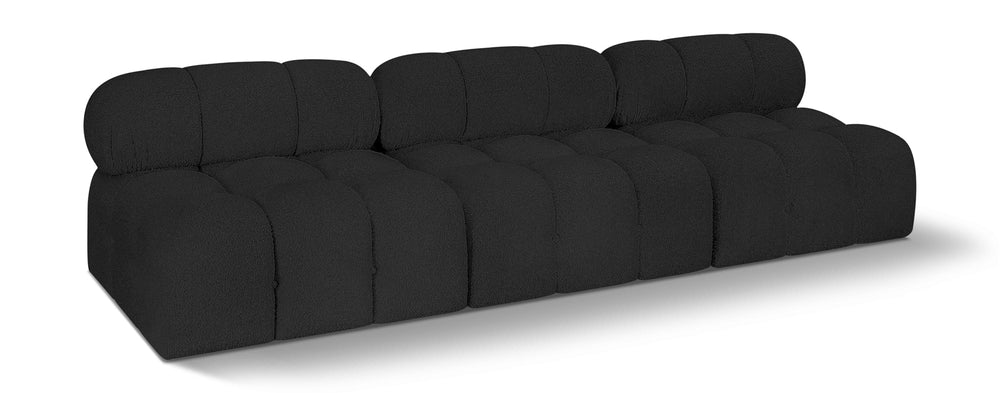 Ames Black Boucle Fabric Modular Sofa 611Black-S102B Meridian Furniture