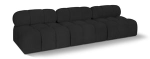 Ames Black Boucle Fabric Modular Sofa 611Black-S102B Meridian Furniture