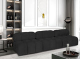 Ames Black Boucle Fabric Modular Sofa 611Black-S102B Meridian Furniture